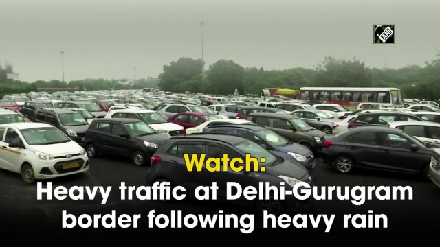 Watch | Heavy traffic at Delhi-Gurugram border following heavy rain
