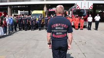 Minute de silence à la caserne des pompiers de Bruxelles en hommages aux victimes des intempéries