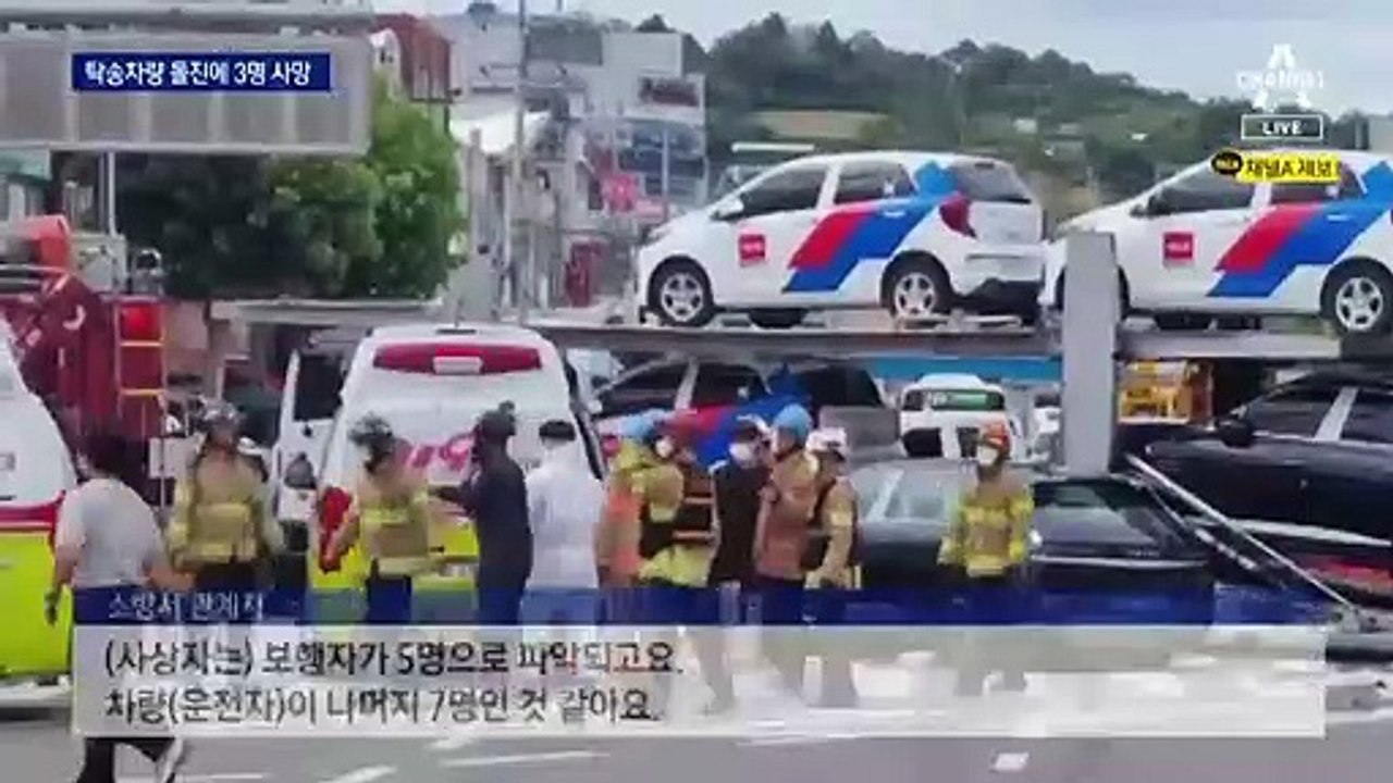 횡단보도 덮친 트레일러…12명 사상