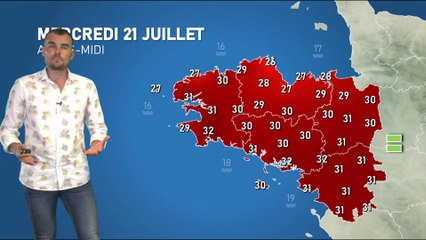 Bulletin météo pour le mercredi 21 juillet 2021