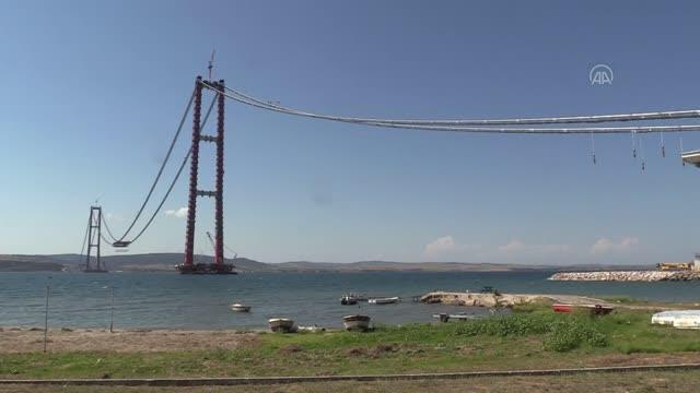 ÇANAKKALE - 1915 Çanakkale Köprüsü nün tabliye montaj çalışmaları devam ediyor
