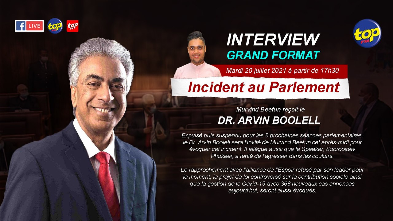 Zoom Extra:Incident au Parlement : Murvind Beetun reçoit le Dr. Arvin Boolell.