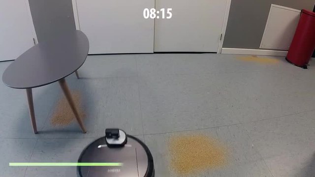 Test d'aspiration de l'aspi robot Ecovacs Deebot R95MKII