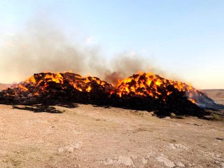 Haymana'da 5 bin balya saman yanarak kül oldu
