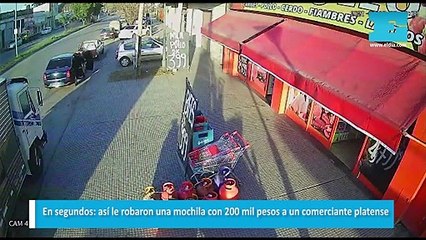 En segundos así le robaron una mochila con 200 mil pesos a un comerciante platense