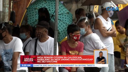 Mga senior citizen sa Caloocan, kabilang sa mga unang nakatatanggap ng J&J vaccine | UB