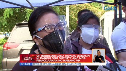 VP Robredo: Sana huwag danasin ni Pangulong Duterte ang mga pinagdaanan ko habang VP | UB