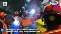 Trapped passengers in subway rescued in China's Zhengzhou