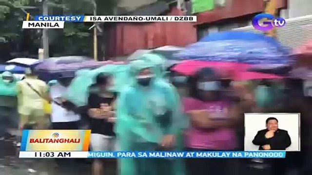 Ilang COVID vaccination sites, pinilahan kahit malakas ang ulan at bumabaha | BT