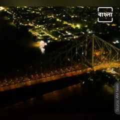 Howrah Bridge In Kolkata Lit Up In Olympic Colours