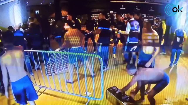 La escandalosa pelea entre jugadores de Boca y la policía brasileña en la Copa Libertadores