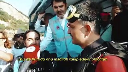 Bakan Pakdemirli, dalış yaparak hayalet ağ çıkardı