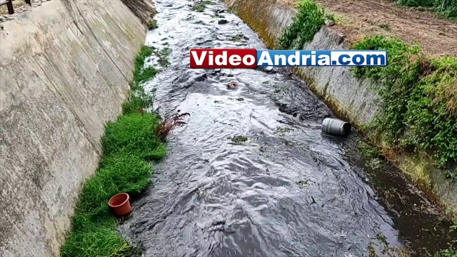 Maltempo ad Andria: detriti ed acqua scura nel canalone Ciappetta - Camaggio
