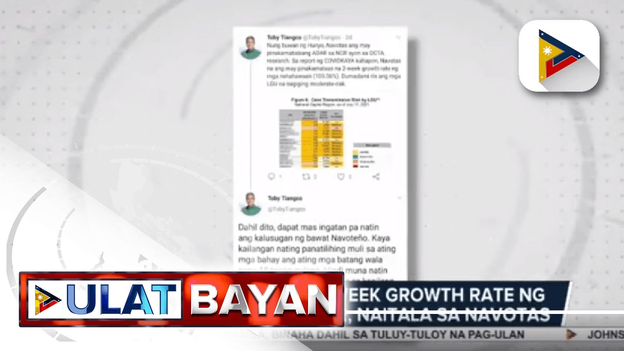 Pinakamataas na 2-week growth rate ng COVID-19 cases sa NCR, naitala sa Navotas; MMC, sinabing malayong isailalim sa total lockdown ang NCR