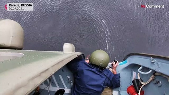 Army helicopters fight forest fires in northwestern Russia