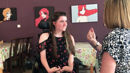 Blind and deaf artist Ava Jolliffe has work displayed at The Larder