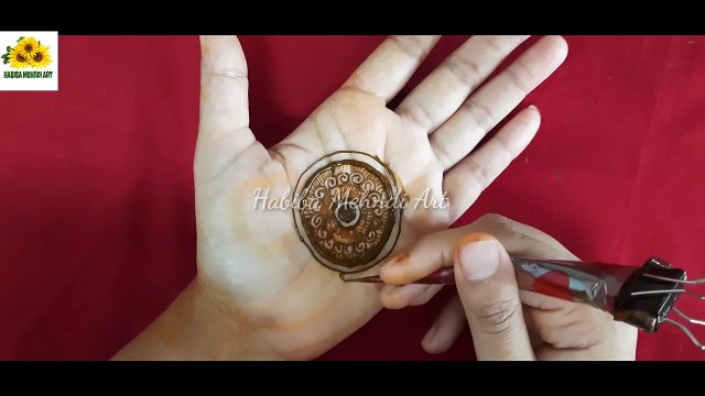 Front hand Arabic mehndi design - easy simple indo Arabic mehndi - मेहंदी design - mandala mehndi - mandala henna - Habiba Mehndi Art