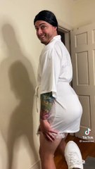 Acting like his wife when she is "in the mood"