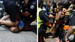 Protest Over Toronto's Encampment Clearing Turned Violent Today With Many Arrests (VIDEO)