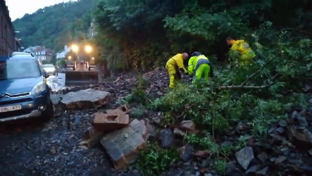 Intempéries: éboulement d'un à La Plante (Namur)