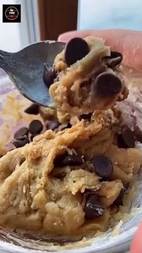 Chocolate Chip Edible Cookie Dough Healthy Microwave Recipe | Food Crystal