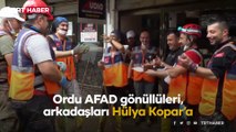 Sel bölgesinde görevli AFAD gönüllerinden arkadaşlarına doğum günü sürprizi