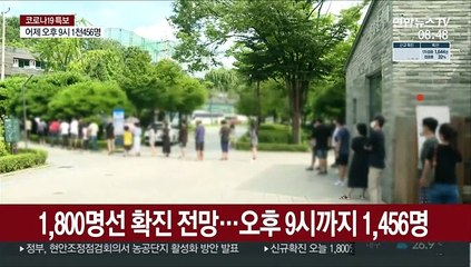 1,800명선 확진 전망…오후 9시까지 1,456명