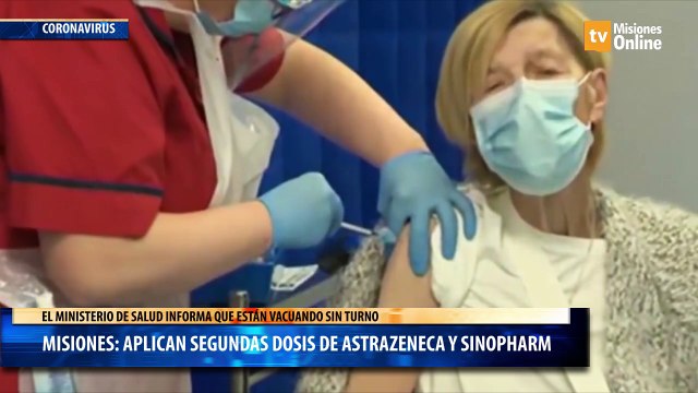 Misiones aplican segundas dosis de Astrazeneca y Sinopharm