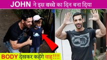 John Abraham FLEXES His Muscles, Poses With A Cute Kid | Unbelievable Transformation Video