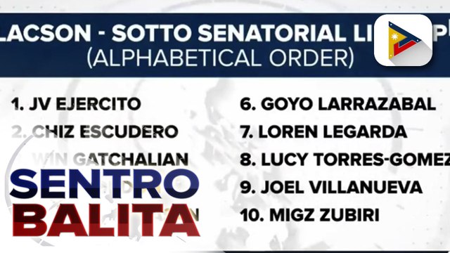 Senatorial line-up ng tambalang Lacson-Sotto, inilatag; SP Sotto, tiniyak na ‘di pababayaan ang trabaho sa Senado habang inaasikaso ang kampanya