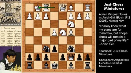 Anish Giri: My 60 Memorable Draws (3). Giri vs Adrian Vazquez Torres (2006)