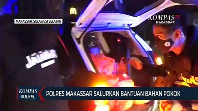 Jatanras Polrestabes Makassar Bagikan 100 Sembako PPKM Mikro