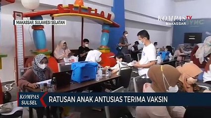 Ratusan Anak Antusias Terima Vaksin di Makassar