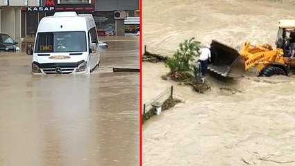 Rize'nin ardından Artvin de sele teslim! Mahsur kalan vatandaşlar böyle kurtarıldı
