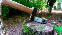 SOLO OVERNIGTH HAMMOCK CAMPING - MAKING CUTS HAMMER HANDLE- ALONE IN THE WILDERNESS