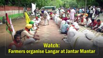 Watch: Farmers organise Langar at Jantar Mantar