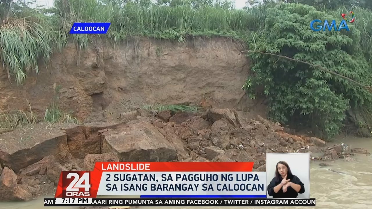 2 sugatan, sa pagguho ng lupa sa isang barangay sa Caloocan | 24 Oras