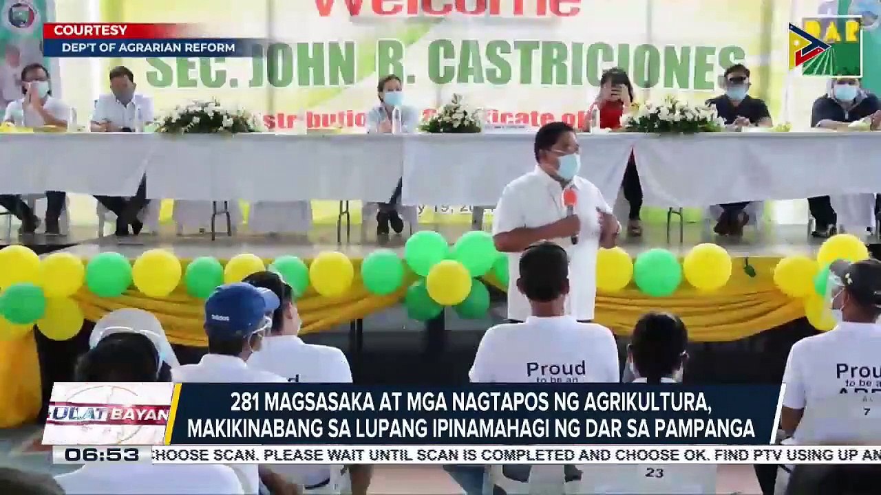 Government at Work: 281 magsasaka at mga nagtapos ng agrikultura, makikinabang sa lupang ipinamahagi ng dar sa pampanga; DSWD: 13-K family food packs, naipamahagi na sa LGUs sa Western Visayas na nasa ilalim ng ECQ