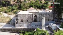 Manisa Ulu Cami'de restorasyon skandalı:  Bizans sütunlarını sıvamışlar