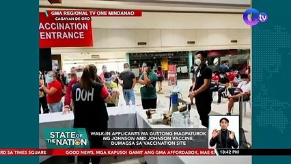 Walk-in applicants na gustong magpaturok ng Johnson and Johnson vaccine, dumagsa sa vaccination site | SONA