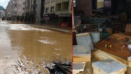 Arhavi'de 2 metreye kadar yükselen sular çekilince bilançonun büyüklüğü ortaya çıktı