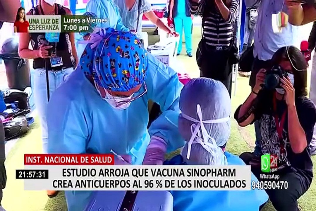INS: estudio reveló que dos dosis de Sinopharm genera 96% de anticuerpos