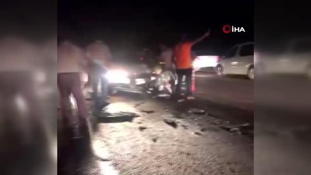 Direksiyon hakimiyetini kaybeden sürücü karşı şeride geçti: 5 yaralı