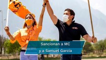 INE sanciona a MC con 55.4 mdp y a Samuel García con 448 mil pesos por apoyo de esposa influencer