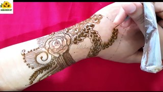 designer mehndi design - front hand flower henna mehndi - arabic henna मेहदी design - arebic belt henna mehndi design - Habiba Mehndi Art