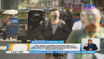IATF: Bawal lumabas ang mga edad 5-17 sa gcq with heightened restriction areas (NCR, Ilocos Norte, Ilocos Sur, Davao de Oro, Davao del Norte) | BT