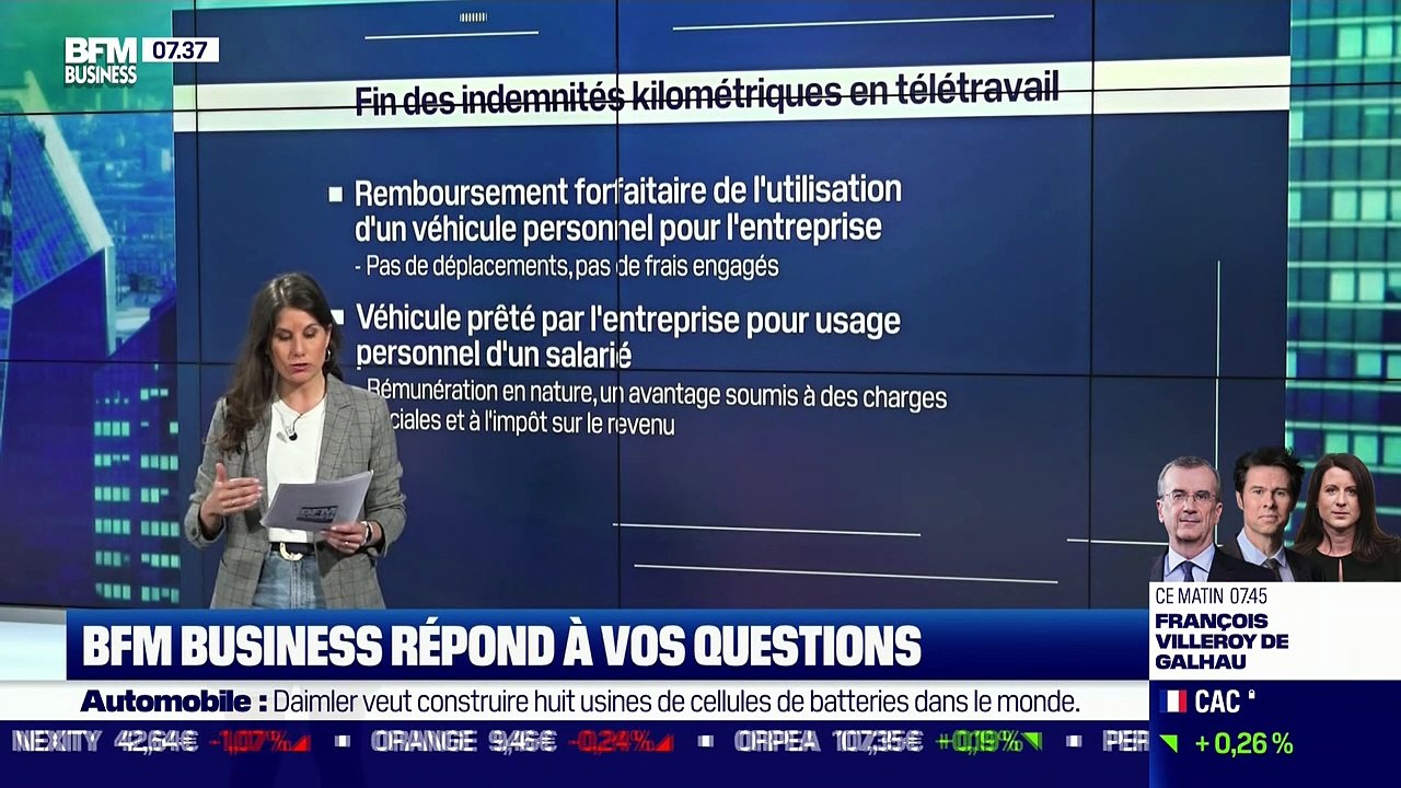 BFM Business avec vous : Un salarié qui bénéficie d'habitude d'indemnités kilométriques et qui ne se déplace plus est-il pénalisé ? - 23/07