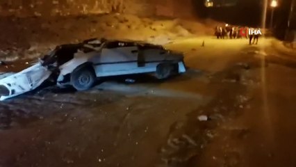 Van'da otomobil 8 metre yükseklikteki köprüden uçtu: 1 ölü, 2 yaralı