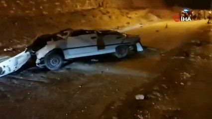 Van'da otomobil 8 metre yükseklikteki köprüden uçtu: 1 ölü, 2 yaralı