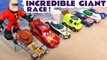 Giant Hot Wheels Cars Race with the Incredibles Toy in this Funny Funlings Race versus Disney Cars Lightning McQueen Full Episode English Toy Story Video for Kids from Kid Friendly Family Channel Toy Trains 4U